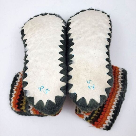 Handmade Mexican crochet knit sherpa lined slipper boot - Picture 6 of 9
